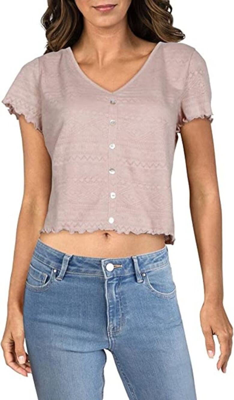 NWT Hippie Rose Pink Embroidered Short Sleeve Blouse Women's Size XL